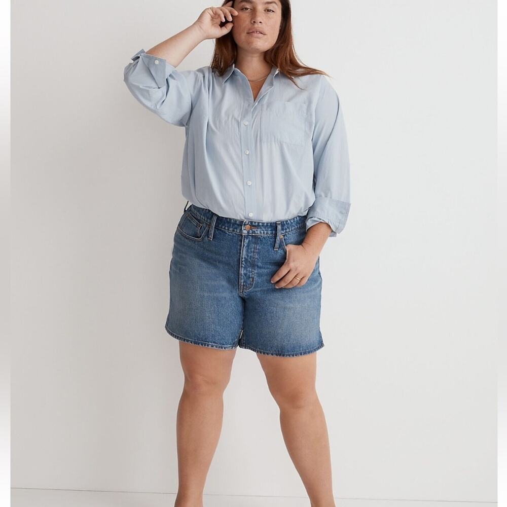 NWT Madewell Mid-Length Denim Shorts Side Slit Edition